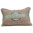 thumbnail image 1 of Desert Fields "Let's Stay Home" Reversible Rectangle Cotton Stamp Pillow with Solid Back, 1 of 3