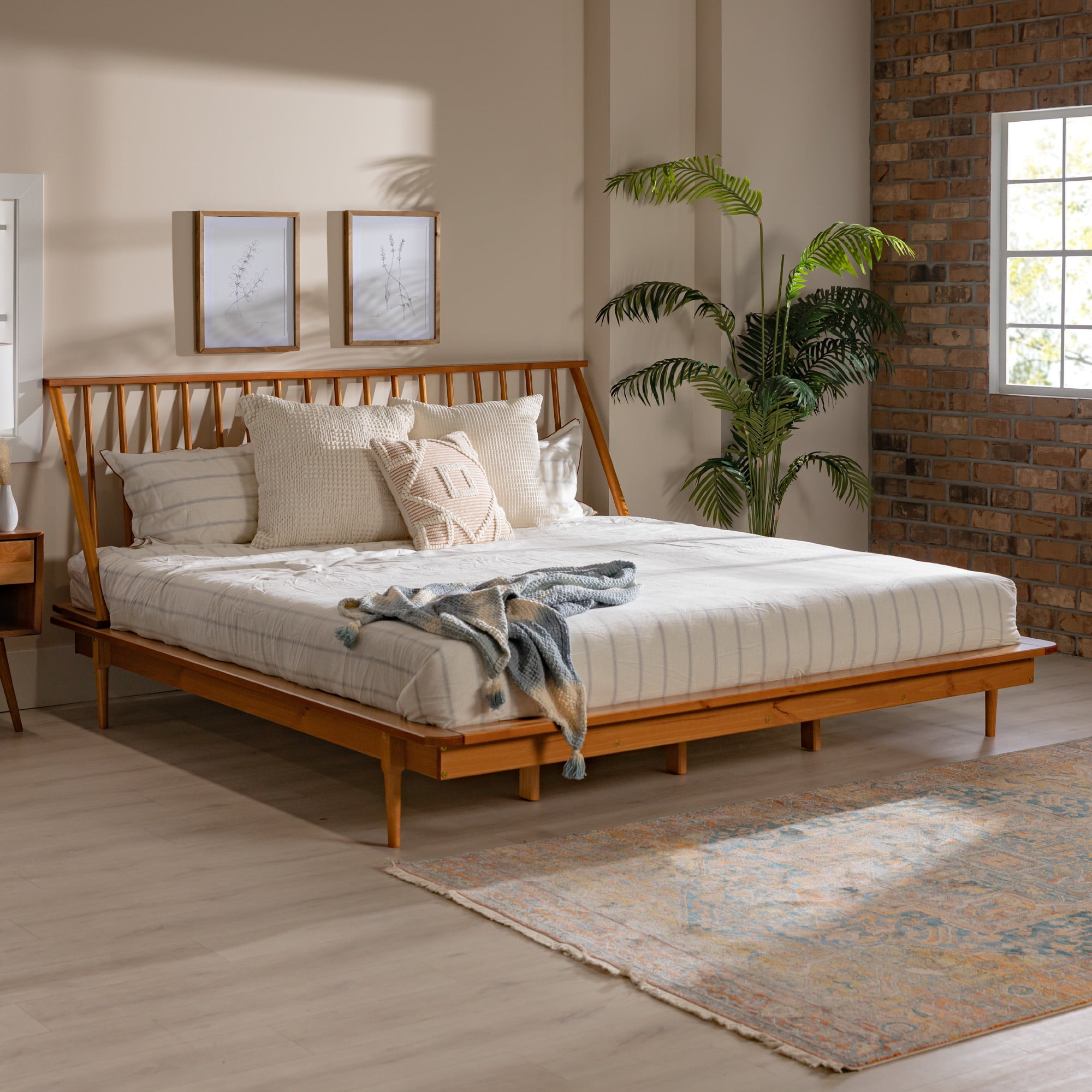 Mid Century King Size Wood Platform Bed with Ethiopia Ubuy