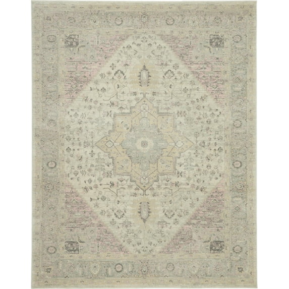 Desert Fields Persian Ivory/Pink 8' x 10' Area Rug, (8' x 10')