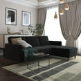 thumbnail image 1 of Desert Fields Presley Reversible Storage Sectional Futon, Black Chenille, 1 of 21