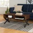 thumbnail image 1 of Desert Fields Roanoke Modern X-Leg Coffee Table, Dark Walnut, 1 of 12