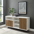thumbnail image 1 of Desert Fields Tatum Modern A-Symmetrical 3-Door Sideboard, White/English Oak, 1 of 8