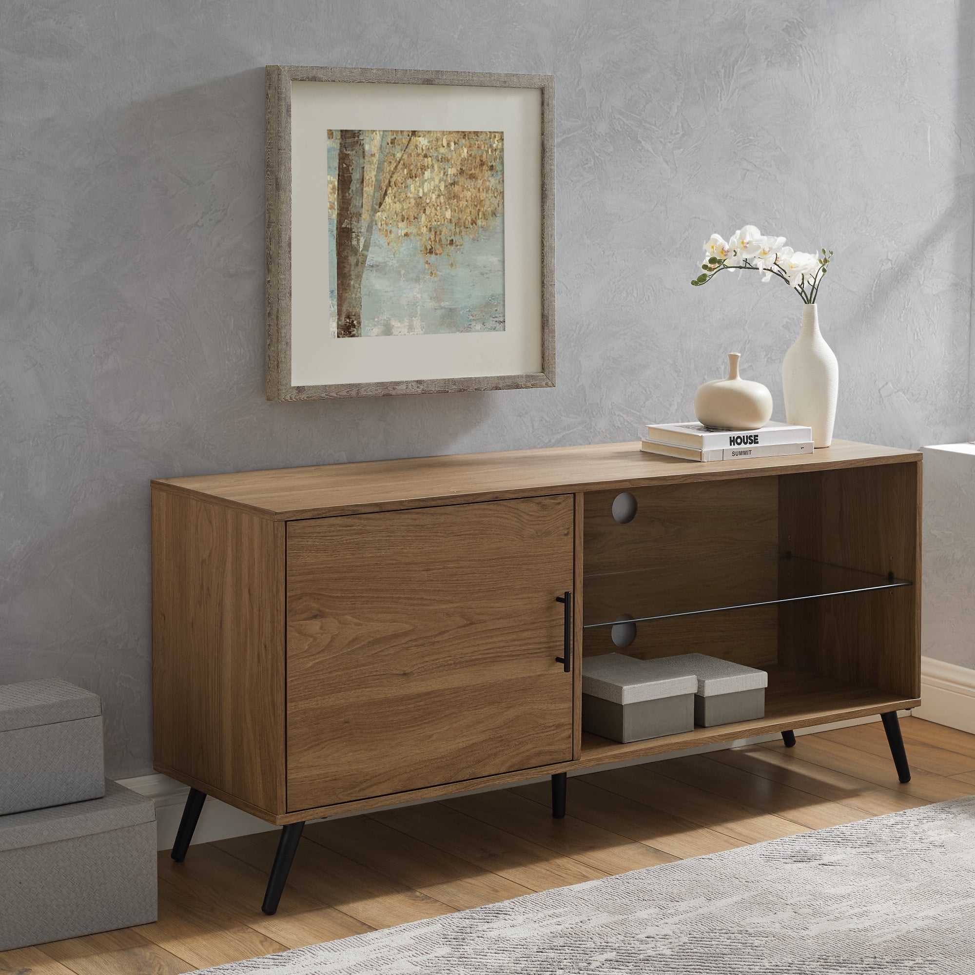 Desert Fields Thea English Oak TV Stand for TVs Up to 52"