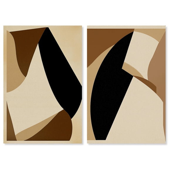 Desert Forms Duo Canvas Print Abstract Boho Art Set by Art Remedy, Gallery Wrapped, 10 x 15