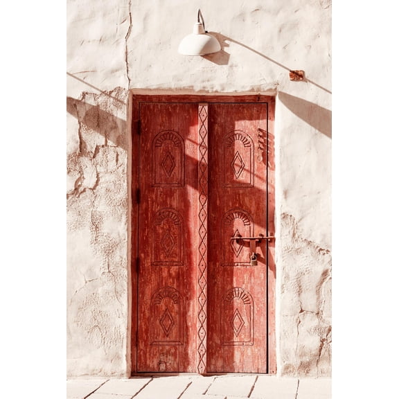 Art.com Desert Home - Old Red Door Photographic Print by Philippe HUGONNARD, 12" x 18"