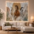 thumbnail image 1 of Desert Horses Galloping Through Southwestern Landscape, Dreamy Boho Style for Animal Lovers, Southwestern Home Decor, Housewarming Gift Tapestry Wall Hanging for Living Room, Bedroom and Dorm, 1 of 7