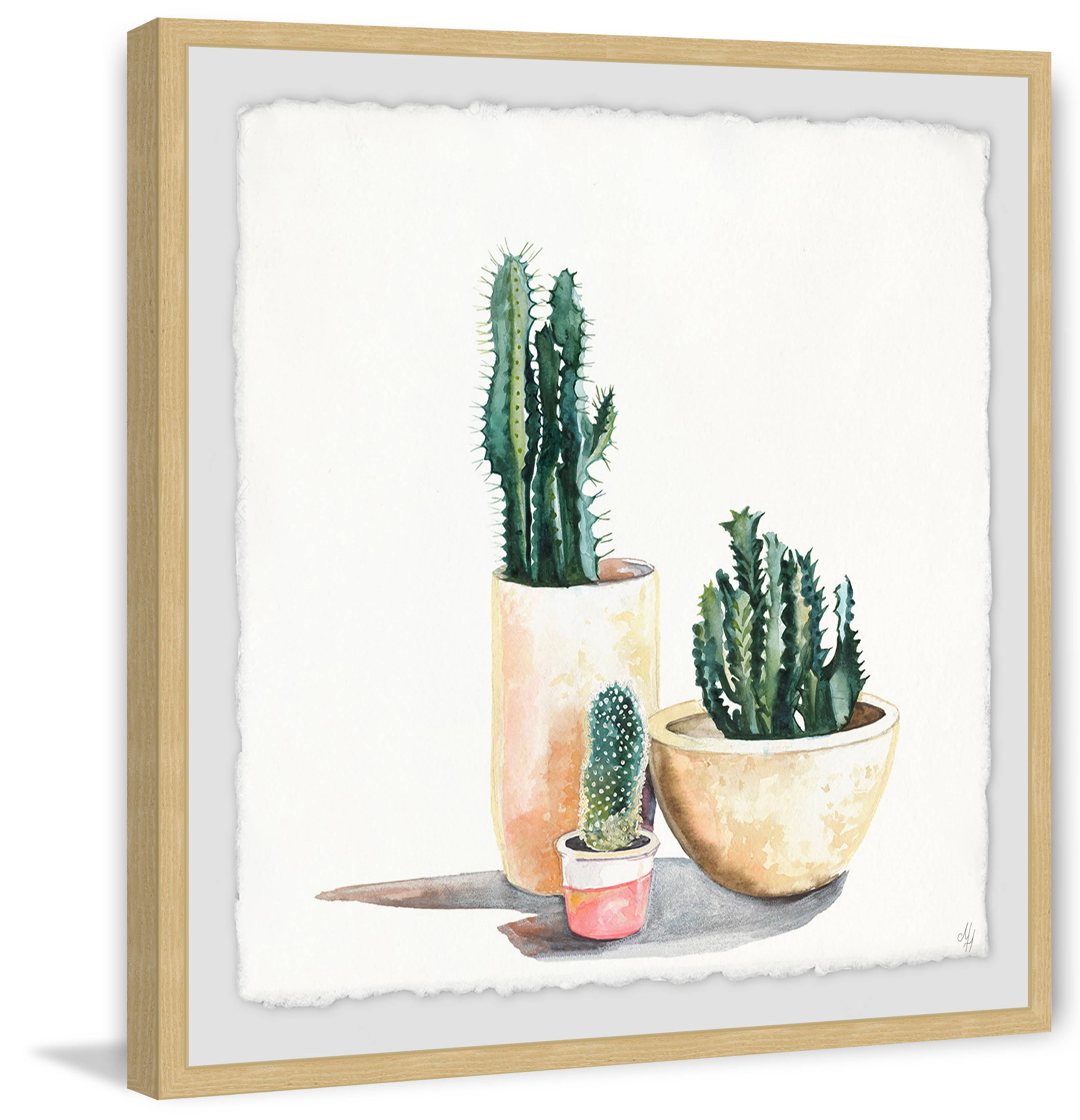Desert In Pot Framed Painting Art Print, 32.00" x 1.50"