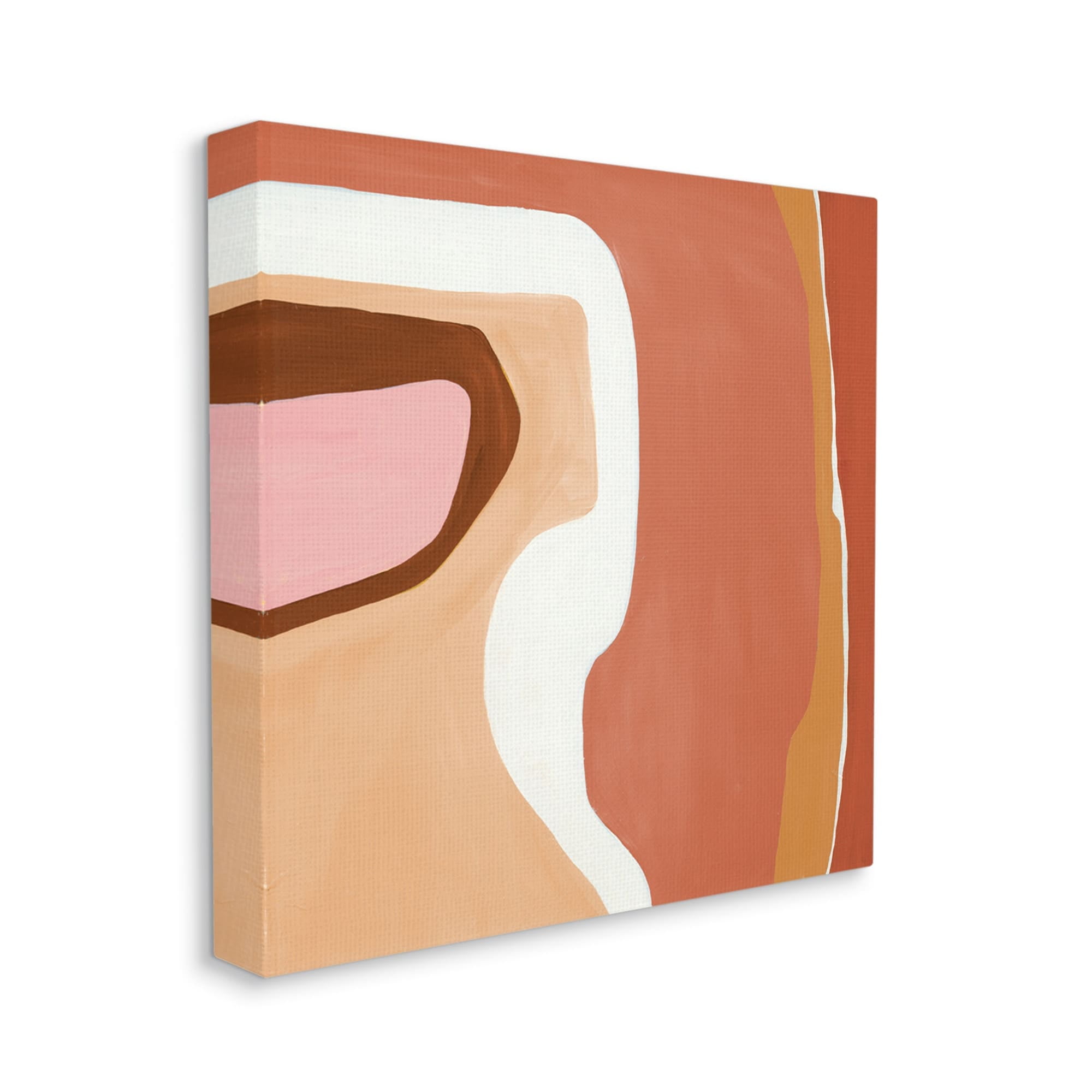Desert Inspired Abstraction Pink Red Beige Abstract Gallery-Wrapped Canvas Print Wall Art, 17x17