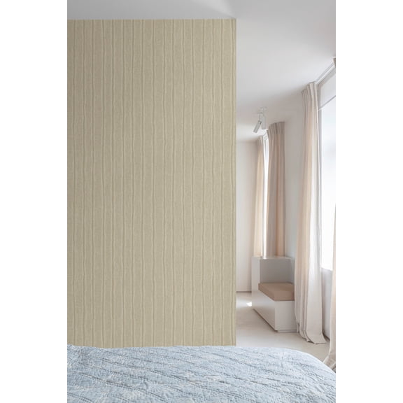 Desert Khaki Uneven Stripe Print Non Woven Non-Pasted Textured Wallpaper 57 Sq. Ft.