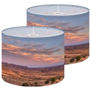 Desert Lampshades 2 Pack West Texas Sunset Desert Landscape 13x13x10 Light Shade for Table Lamps Floor Lamps Drum Lamp Shades Lampshade Replacement Easy Assembly