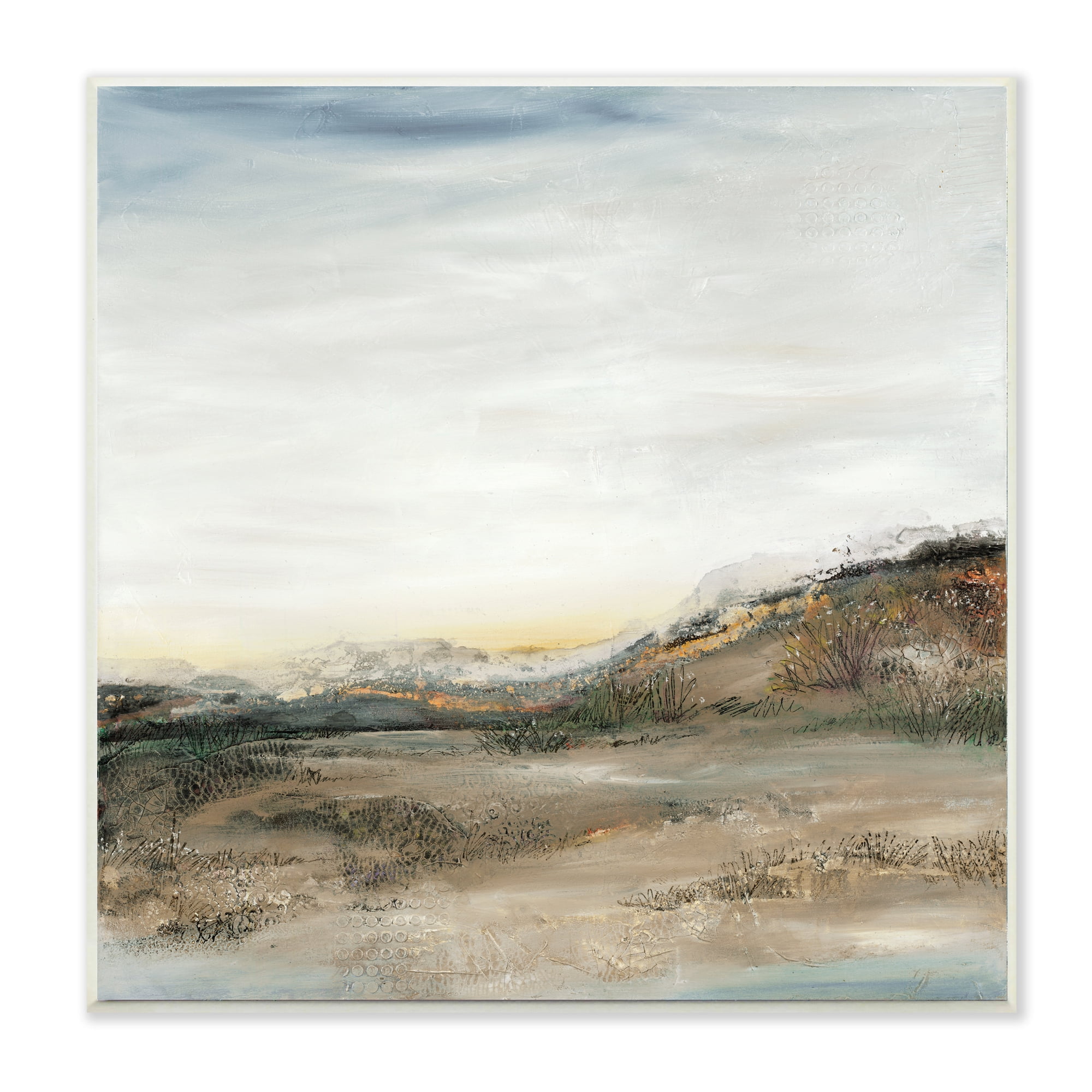 Desert Landscape Abstraction Rustic Mountain Range 12 in x 12 in Framed Painting Art Print, by Stupell Home Décor