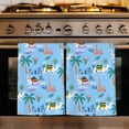thumbnail image 1 of Desert Landscape Kitchen Towels Set of 2, Cute Camels Palm Trees Houses Leaves Blue Absorbent Dish Towels for Kitchen, Microfiber Hand Towel, Quick Drying Tea Towel for Cleaning Decorative Dishcloths, 1 of 7
