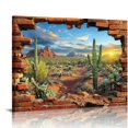 thumbnail image 1 of Desert Landscape Through Arch Canvas Print, Unframed 20x16 inches Wall Art, 1 of 1