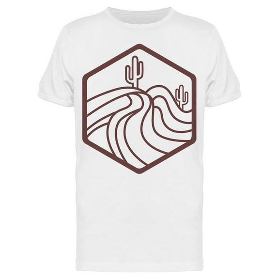 Desert  Line Art T-Shirt Men -Image by Shutterstock, Male x-Large