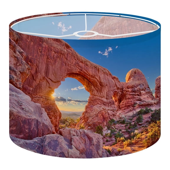 Desert Linen Drum Lampshades Arches National Park 13"x13"x10" Light Shade for Table Lamps Floor Lamps Drum Lamp Shades Lampshade Replacement Assembly Required