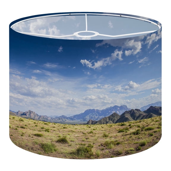 Desert Linen Drum Lampshades organ mountains new mexico sky flowers 13"x13"x10" Light Shade for Table Lamps Floor Lamps Drum Lamp Shades Lampshade Replacement Assembly Required