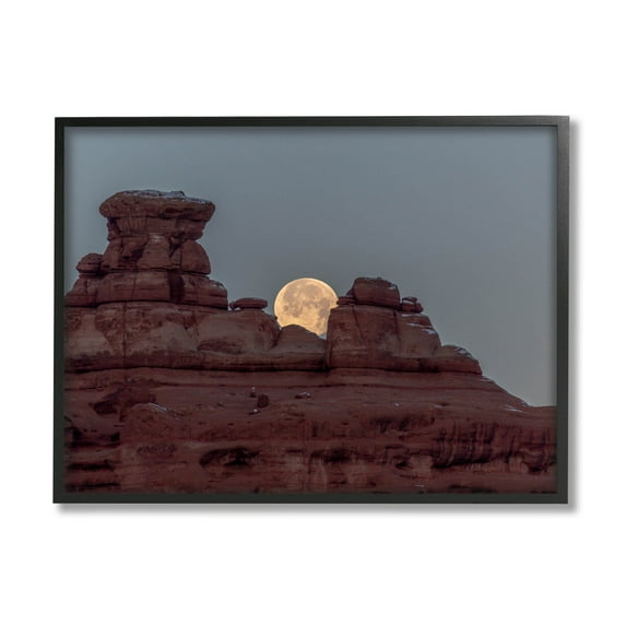 Desert Mesa Moonlit Night Landscape Landscape Photograph Black Framed Art Print Wall Art