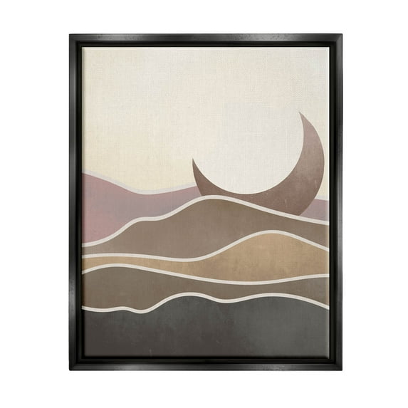 Desert Moon Sand Dunes Scenery Landscape Graphic Art Jet Black Framed Art Print Wall Art
