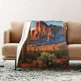 thumbnail image 1 of Desert Mountain Flannel Fleece Throw Blanket,Soft Warm Decorative Throw for Home Couch or Bed, Unique Gift for Family Friends and Travel Fans, 1 of 8