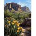 thumbnail image 1 of Desert Mountain Landscape Canvas Print, Ideal for Living Room, Office, Kitchen, Dining Room, Hallway, 1 of 8
