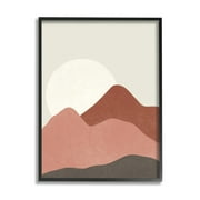 Desert Mountain Sunrise Landscape Warm Terracotta Tones 11 in x 14 in Framed Painting Art Prints, by Stupell Home Décor