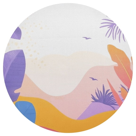 Desert Oasis 15.4in Diameter PVC Plate Mat, Heat-Resistant and Cuttable, Kitchen Decor