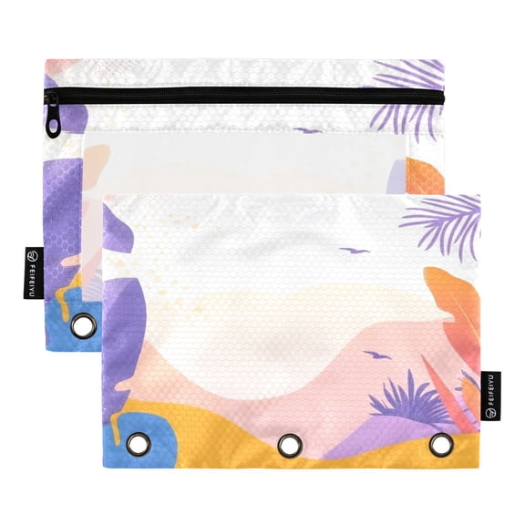 Desert Oasis 9.8x7.1in Water Resistant Binder Pouch, 3-Ring Compatible, Transparent Front