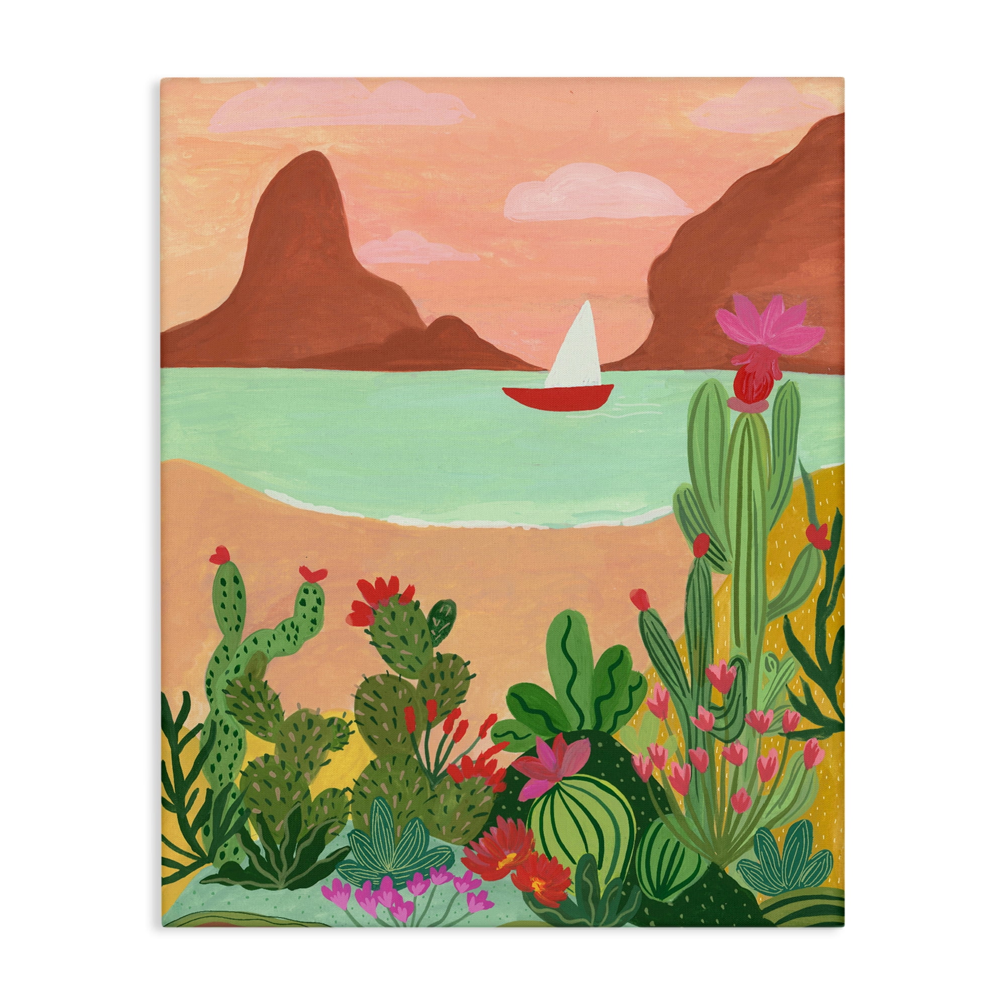 Desert Oasis Boat Canvas Wall Art, design by Nabeela Rumi