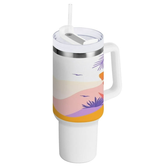 Desert Oasis Insulated Tumblers 40oz Double-Walled Stainless Steel Water Bottles Car Handle