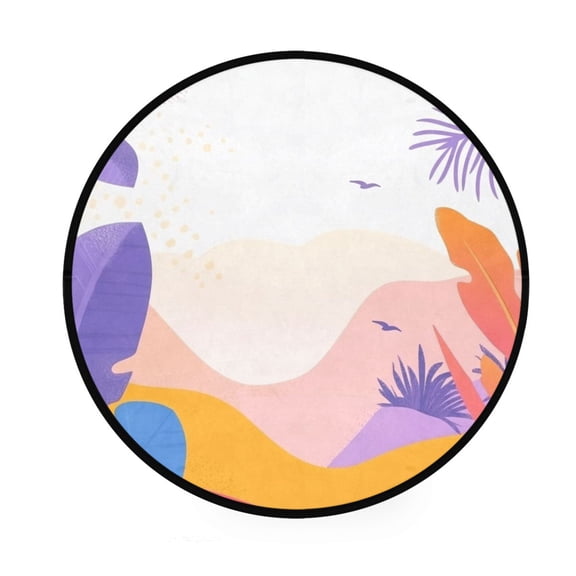 Desert Oasis Memory Foam Bath Mat 36" Absorbent Rug with Non Slip Base and 4 Bonus Pads