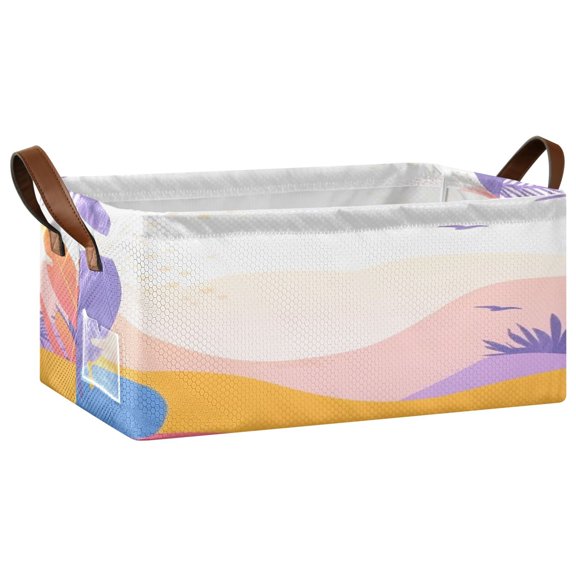 Desert Oasis Open Home Storage Bins Foldable Metal Frame Shelf Baskets 16.9x11.4x7.7in Water-Resistant
