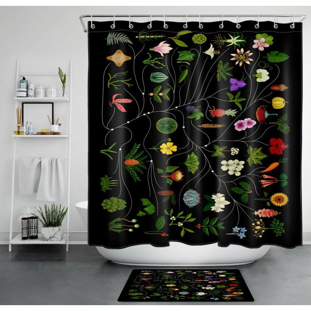 Desert Oasis Shower Curtain Botanical Design with Lush Desert Plants Enhance Your Bathroom