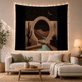 thumbnail image 1 of Desert Oasis Within a Moonlit Portal, Peaceful Minimalist for Nature Lovers, Landscape Home Decor, Housewarming Gift, Tapestry Wall Hanging for Bedroom and Living Room, 1 of 7