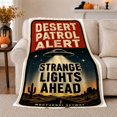 thumbnail image 1 of Desert Patrol Alert UFO Poster, Retro Alien Style for Space Lovers, Strange Lights Cactus Scene and Father's Day Gift, Cozy Flannel Blanket for Den and Game Room, Sci Fi Home Decor, 1 of 9