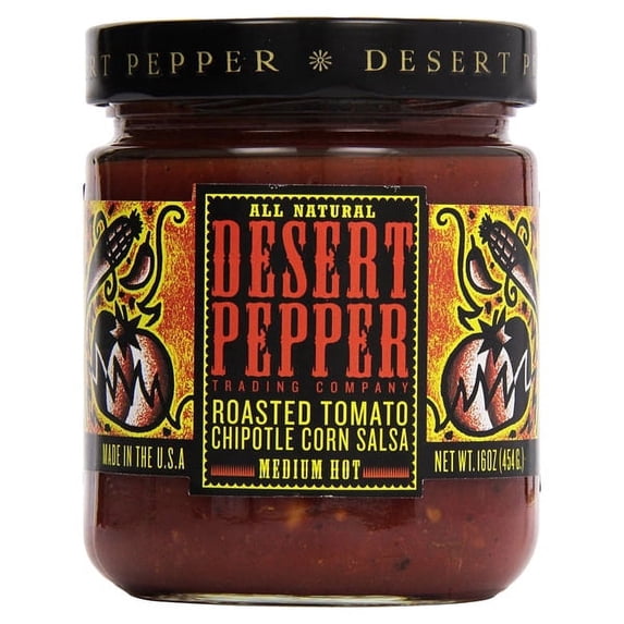 Desert Pepper Roasted Tomato Chipotle Corn Salsa 16 oz Jars - Pack of 3