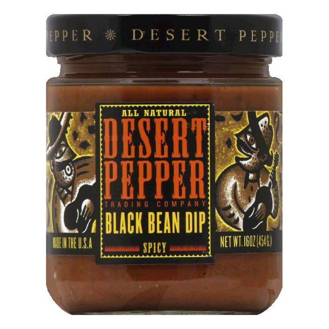 Desert Pepper Spicy Black Bean Dip Medium, 16 OZ (Pack of 6