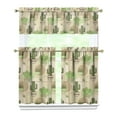 thumbnail image 1 of Desert Plant Kitchen Curtains Set of 3, 27.5x36in Polyester Short Drapes with Succulent and Cactus Print, Ideal for Kitchen, RV, or Seasonal Home Decor, 1 of 6