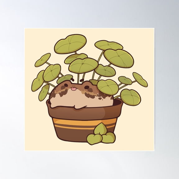 Desert Rain Frog In Pancake Plant Poster Wall Art, Modern Wall Decor For Living Room Bedroom, 24x24 UNFRAMED