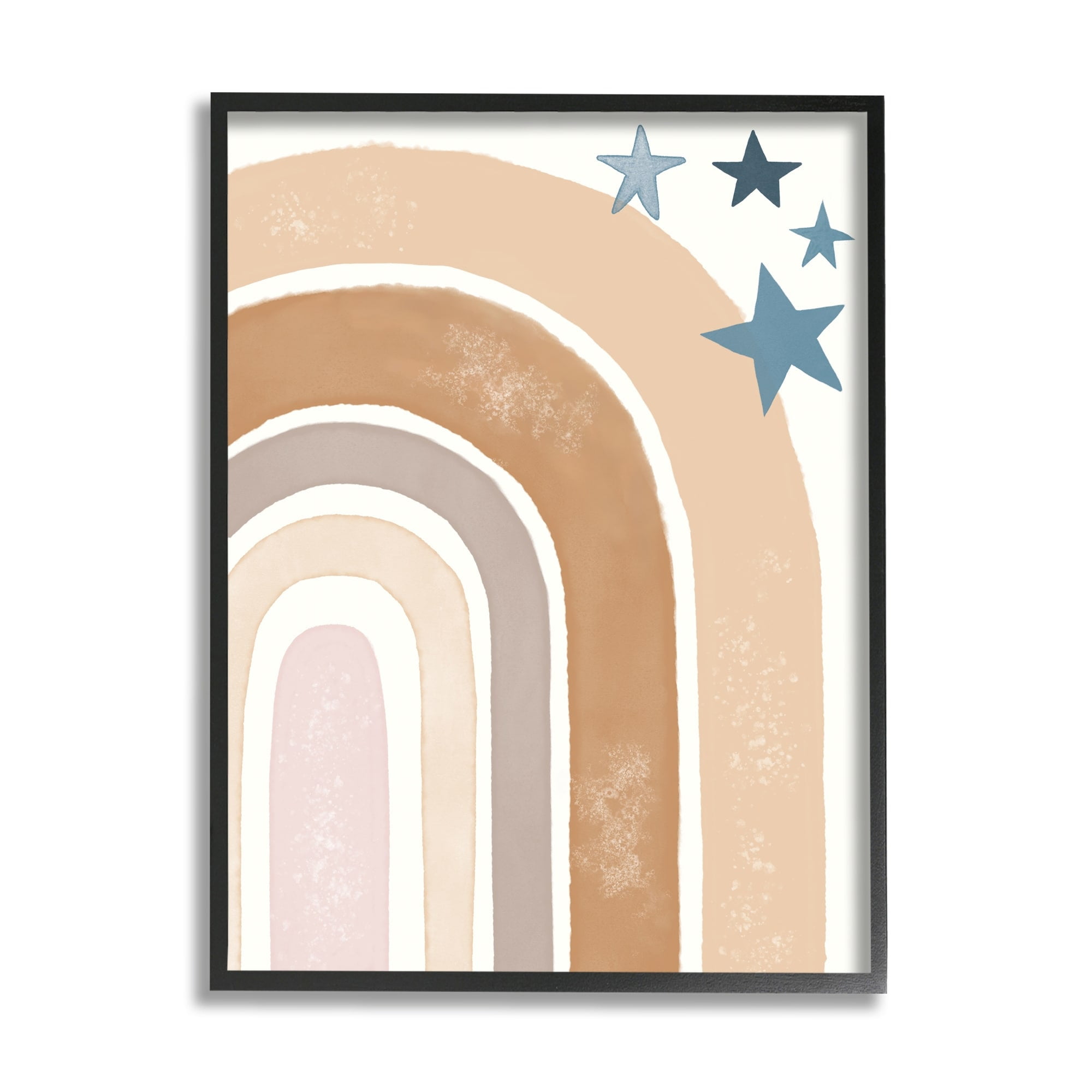 Desert Rainbow Brown Arches with Blue Stars 16 in x 20 in Framed Painting Art Print, by Stupell Home Décor