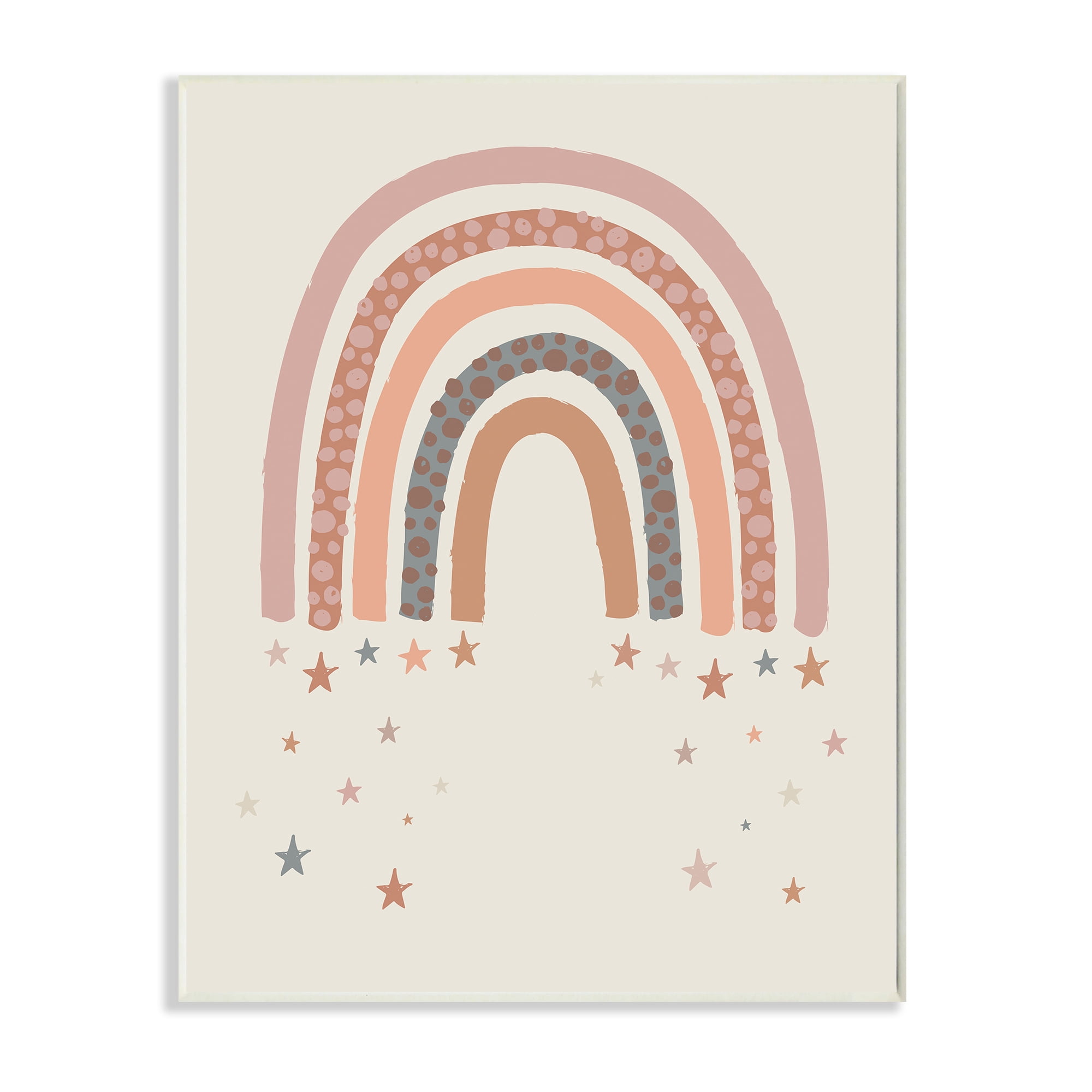 Stupell Industries Desert Rainbow Falling Stars Beige Pink,13 x 19,Designed by Lisa Whitebutton