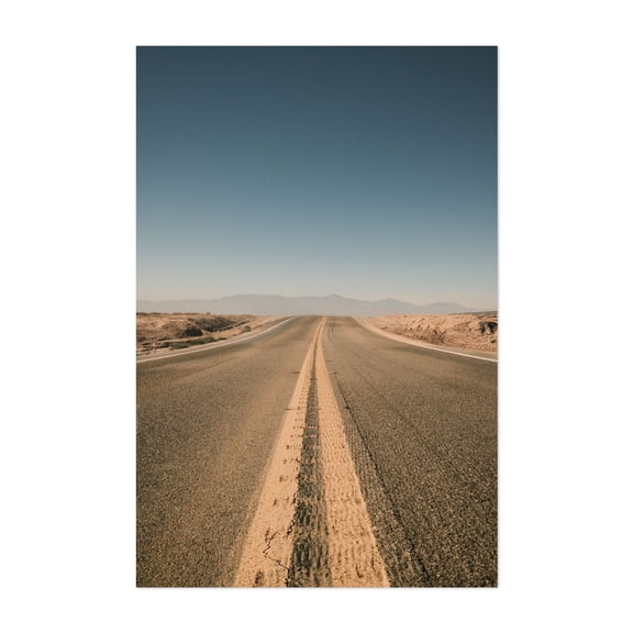 Desert Road - California Photography Desert Minimalist Landscape Scenic Route 66 Unframed Wall Art Print 24 x 36 inches