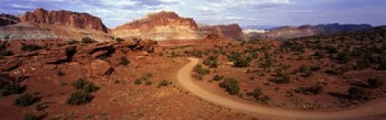 Desert Road Utah USA Canvas Art - Panoramic Images (36 x 12)