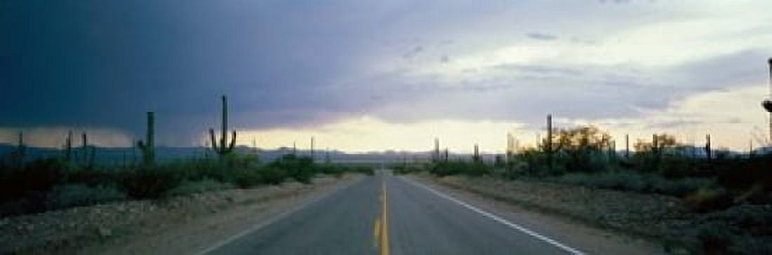 Desert Road near Tucson Arizona USA Canvas Art - Panoramic Images (18 x 6)