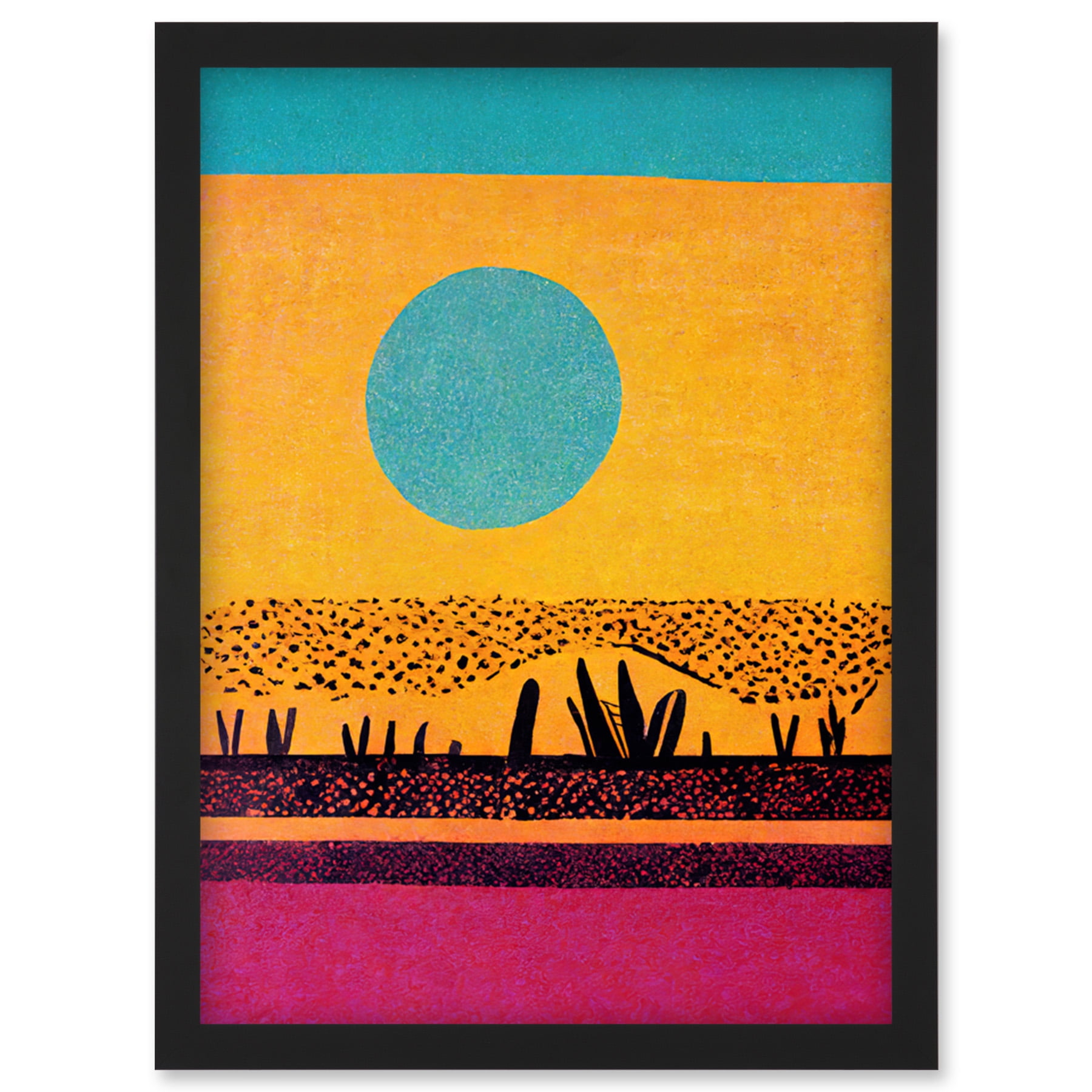 DUSTCELL キャンバスアート POP ART 「ROUND TRIP」 Amazon.com: Retro Style Desert Landscape Painting Print Pop Art
