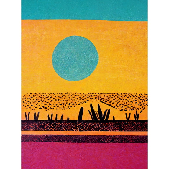 Desert Roadside Oasis Modern Pop Art Surreal Landscape Unframed Wall Art Print Poster Home Decor Premium