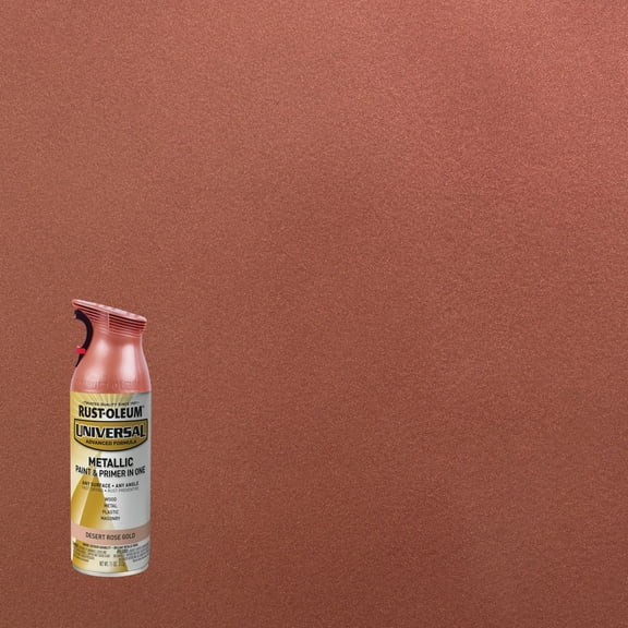 Desert Rose Gold, Rust-Oleum Universal Metallic Spray Paint and Primer in 1, 11 oz