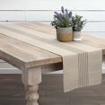 thumbnail image 1 of Desert Sand Black Tan Farmhouse Tabletop Kitchen Naomi Cotton Linen Blend Embroidered Striped Rectangle 13x90 Runner, 1 of 3