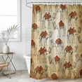 thumbnail image 1 of Desert Sand Camel Small Stall Shower Curtain, Waterproof Shower Curtains for Bathroom, Summer Tropical Animals Vintage Beige Washable Fabric Bath Curtain for Bathtub with Hooks 36x72 Inches, 1 of 9