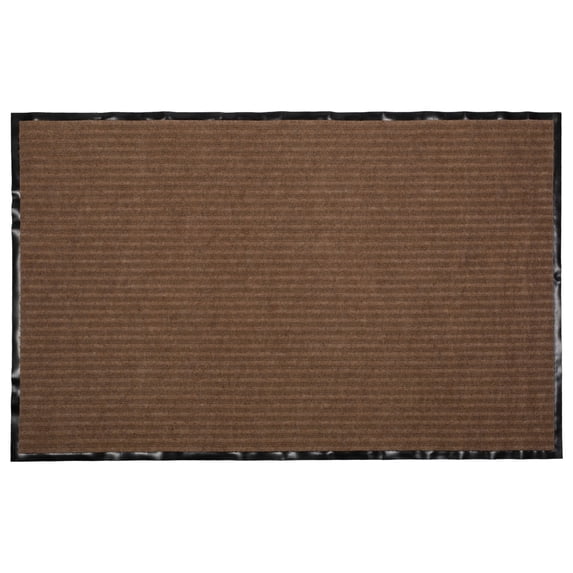 DII 30x48" Modern Plastic Ribbed Walk Off Utility Mat in Desert Sand Brown