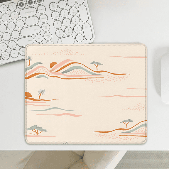 Desert Scene Mouse Pad 9.44 x 7.87 Inches - Boho Style Art Print for Desk Use